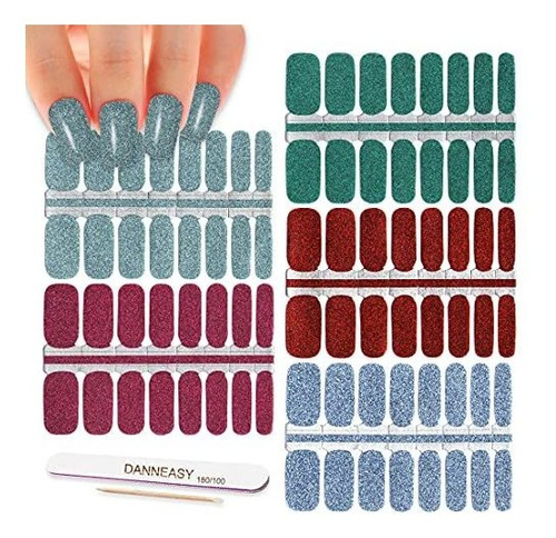 Etiquetas Y Calcomanías - Thicker Nail Polish Strips Glitter