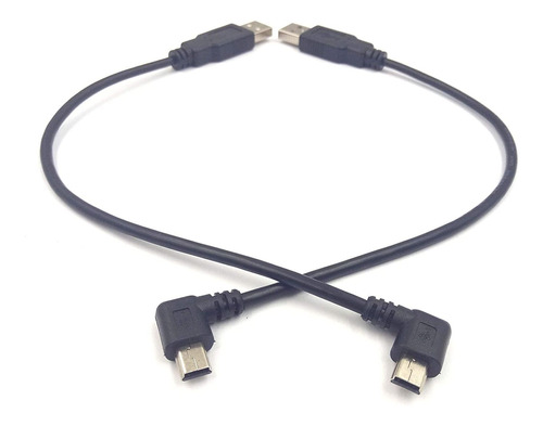 2 Cables Mini Usb Macho 90 Grados A Usb Macho