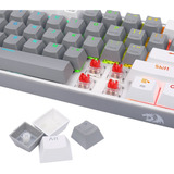 Teclado Gamer Bluetooth Redragon Fizz Pro K616-rgb Qwerty Inglés Us Color Gris Y Blanco Con Luz Rgb