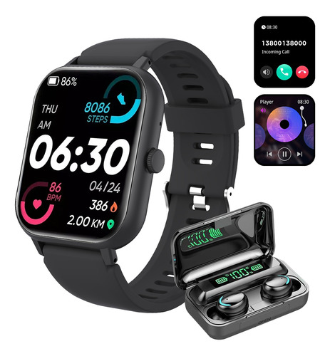 Smartwatch Pulsera Inteligente De 2,01  Para Hombre Y Mujer