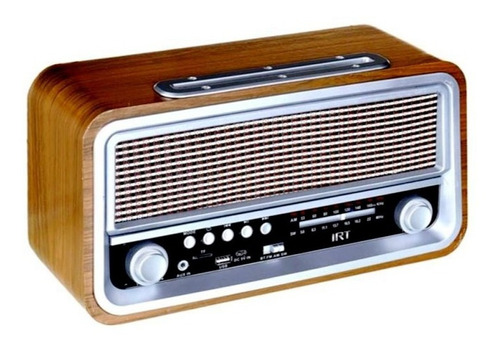 Radio Bluetooth Portátil Retro Irt Usb Am Fm Marrón