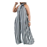 Enterizo Palazzo Mujer Raya Jumpsuit Talla Grande 2xl-5xl