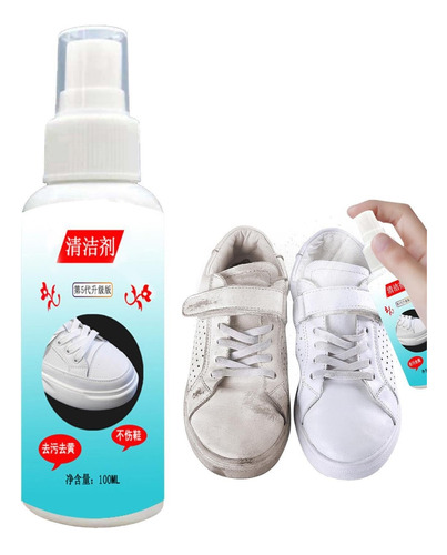 Zapatillas Blancas Limpiadoras Spray Limpiador De Zapatos
