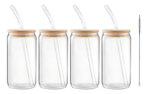 4 Vasos De Vidrio De 16 Onzas, Como Se Muestra, Vasos De Caf
