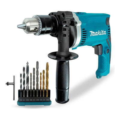 Kit Rotomartillo Makita HP1630 710W + Juego de Brocas 9 pzs D-71984 | Potencia y precisión para perforar concreto, metal y madera con diseño ergonómico, velocidad variable y alto rendimiento | Envío gratis