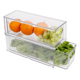 Set 2 Cubos Organizadores Apilables Para Refrigerador Con Ca