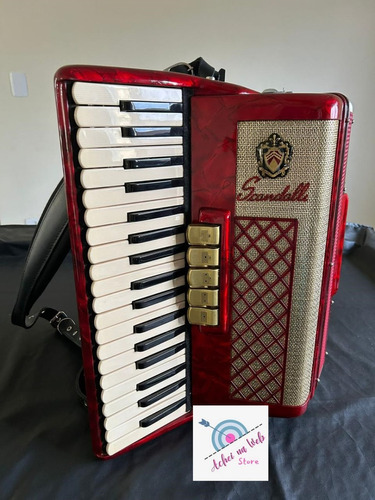 Acordeon Scandalli 80 Baixos Vermelho Série Ouro