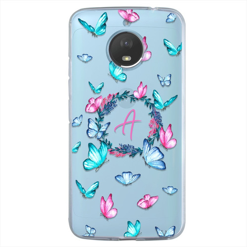 Funda Para Motorola Mariposas Personalizada Tu Inicial