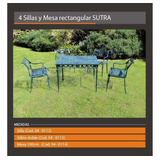 Juego De Aluminio Modelo Sutra (mesa + 4 Sillones ) M & P