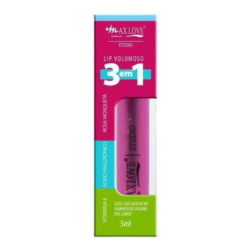 Gloss Lip Volumoso C/ Ác Hial. E Vitam E Maxlove Rosa Claro