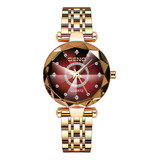 Relojes Impermeables De Cuarzo Seno Fashion Color Del Fondo Cherries Red
