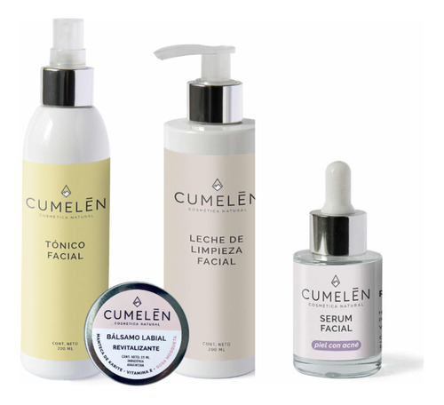 Cumelen Kit Piel Acne Serum Leche Limpieza Tonico Balsamo 