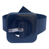 Cinturon De Simil Cuero Hebilla Retro Compañia De Sombreros Color Negro Talle Único