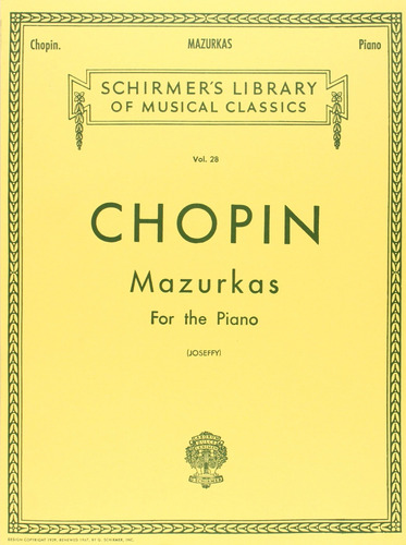 Chopin: Mazurcas Para Piano (biblioteca De Clasicos Musicale