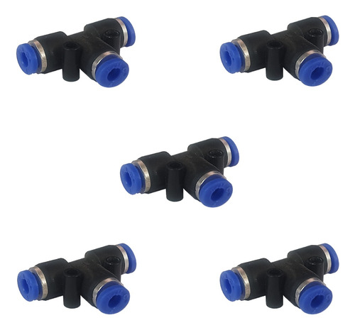 Conector Rapido Tee 4mm Manguera 5 Pzs E-mc