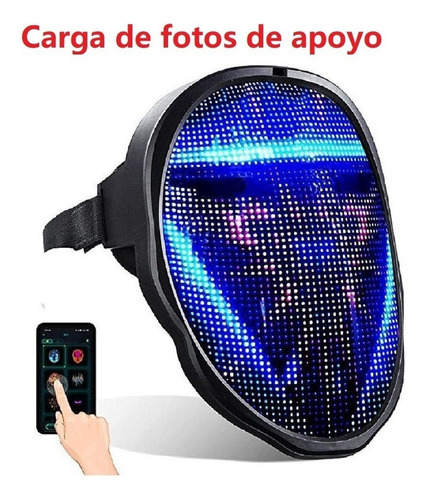 Máscara Led Rgb Light Up Bluetooth Diy Fiesta Halloween