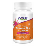 Vitamina D3 10.000ui 240 Soft Now Foods! Original Com Nf