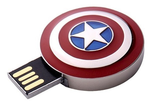 Memoria Usb Marvel Escudo De Capitán America 32gb Color Rojo Capitan America Escudo