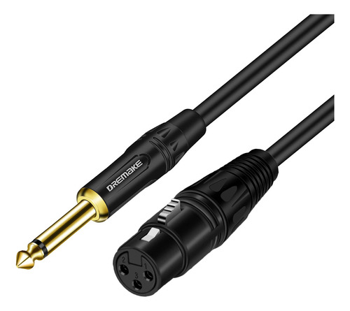 Dremake Cable De Microfono Xlr A Ts De 0.250 In (1/4 Pulgada