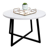 Mesa De Centro Sala De Estar Retrô Decoração Branco 60cm