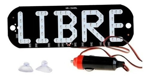 Letrero Taxi Libre Led Chupo Encendedor 12-24v Blanco Rojo