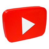 Ícone Youtube 3d Para Decoração De Bancada 20 Cm