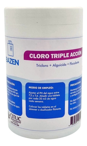 Tabletas Cloro Triple Acción - Pote 1k