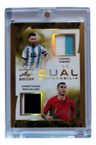 Tarjeta Lionel Messi Y Cristiano Ronaldo  Gold /5 Patch 