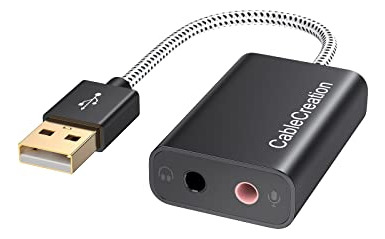 Adaptador De Sonido Usb Cablecreation Para Windows, Mac,