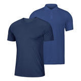 Kit 1 + 1 Camiseta Básica Masculina Algodão E Polo Piquet