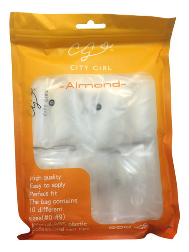 Tips Soft Gel Press On Uñas Prelimadas Bolsa City Girl 600u Almond