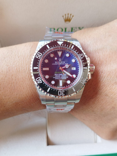 Reloj Rolex Sea Dweller Deepsea D Azul Máquina Gravada 3235 