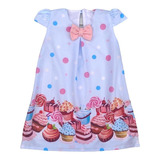 Vestido Tematico Infantil Doces, Confeitaria, Cup Cakes