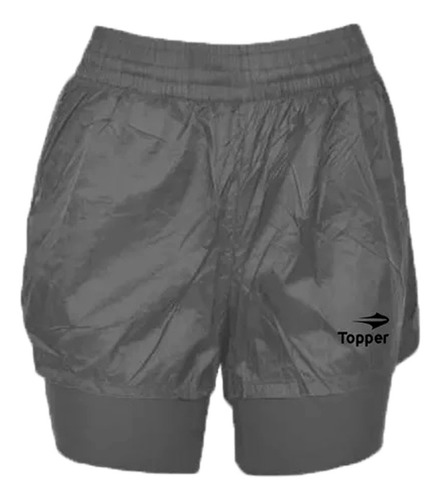 Short Topper Running Mujer Crinkled 2 In 1 Wmns Rng Gris Cli