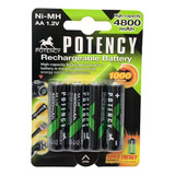 Kit 4 Super Pilha Rearregável Aa 1.2v 4800mah  Ni-mh