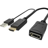 Cable Vcom Hdmi A Displayport Con Alimentación Usb, Adaptado