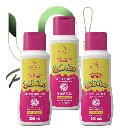 Kit 03 Sabonete Intimo Bebeloo Tutti Frutti Bio Instinto