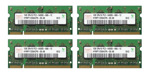 Kit De Memorias Ddr2 Hynix 4gb (4 X 1gb) Pc2-6400s 800mhz