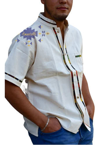 Camisa Hombre Guayabera Aplicacion Artesanal