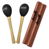 Claves Percussão Jatobá Tq 001 + Maracas Loud Tm 021 Torelli