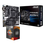 Kit Placa Mãe Asus Prime A520m-e  Amd Ryzen 5 5600g Vega 7 Cor Preto