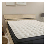 Combo Cama Madera Queen Extradoble 1.60m Y Colchon Sealy