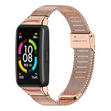 Malla De Metal Para Reloj Honor Band 6 Rosegold 156mm-226mm