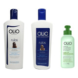 Shampoo + Acondicionador + Crema De Peinar Rulos Olio 