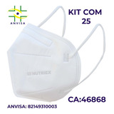 25 Máscara Proteção Respiratória Hospitalar Kn95 Com Anvisa