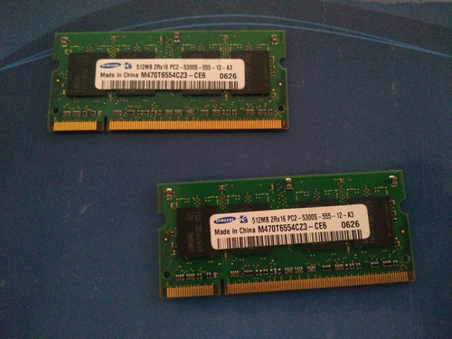 Memoria Ddr2 Samsung 512mb 2rx16 Pc2-5300s Y Ddr3 2gb Adata 