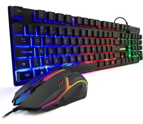 Teclado + Mouse Gamer Rgb Iluminado Com Led Usb Dw-300 Br