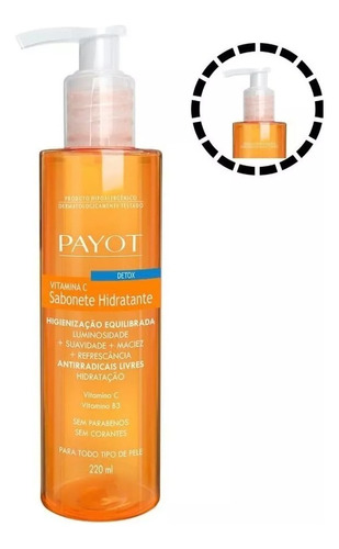 Sabonete Hidratante Facial Detox Vitamina C Payot 220ml+nf