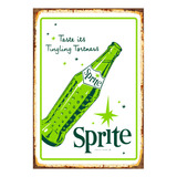 1 Cartel Metalico Estampado Retro Sprite Bebida 40x28 Cms