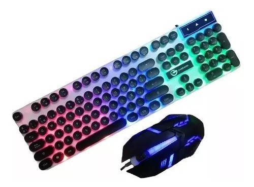 Combo Teclado Y Mouse Retroiluminado Alámbrico Gamer Rgb